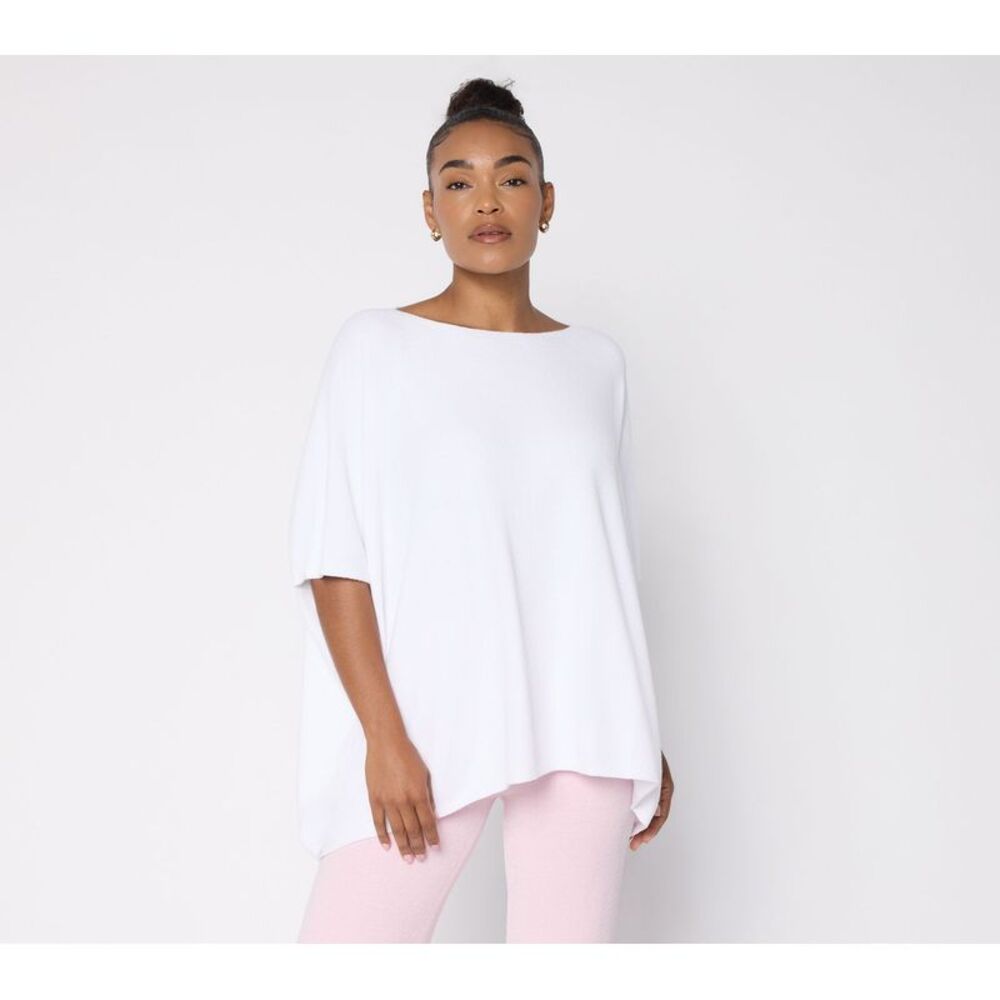 Barefoot Dreams Women's Top Plus Sz Sweater One Size CozyChic Ultra White